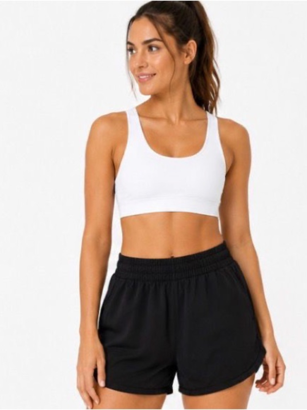 Everyday White Scoop Sports Bra — Lightweight Support